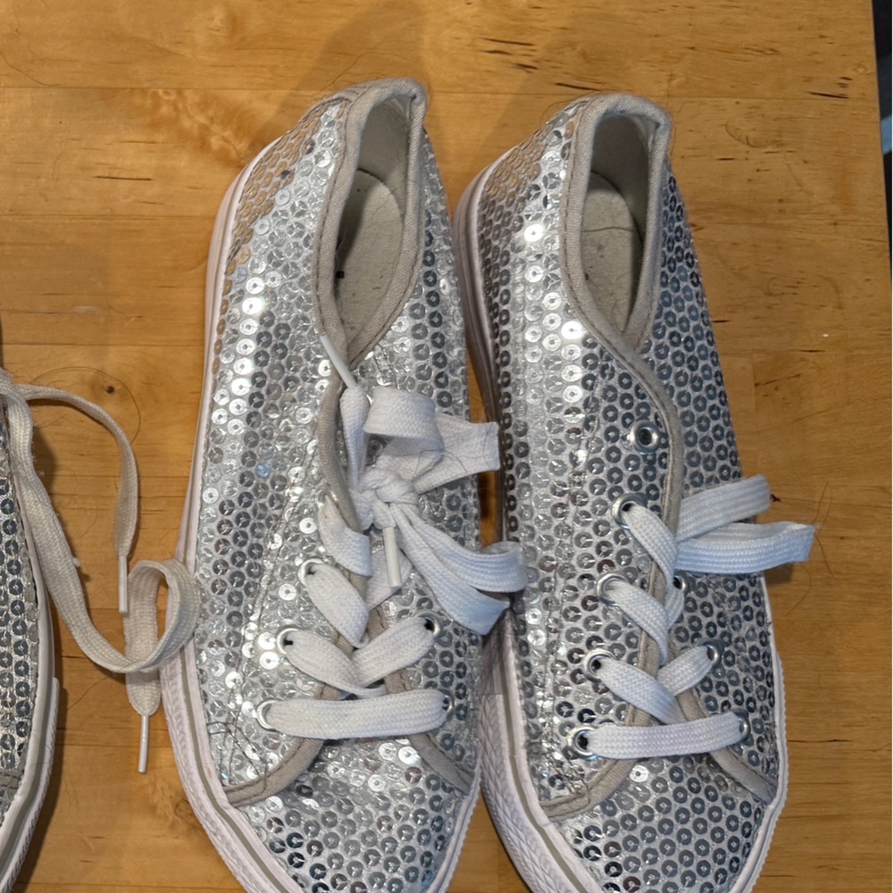 Balera Silver Sequin Kids Shoes